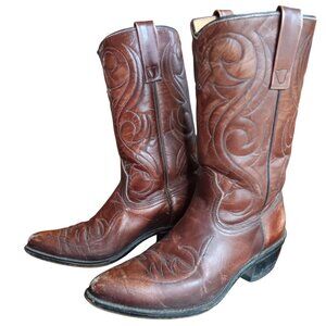 Vintage Leather Cowboy Boots Acme 1970's Mens 6.5 D Womens 7.5 M Cowgirl USA